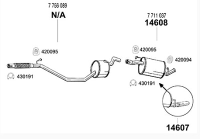 FIAT Panda 1100 FF Selecta CVT 純正タイプ補修用マフラー リアマフラー 25,632円