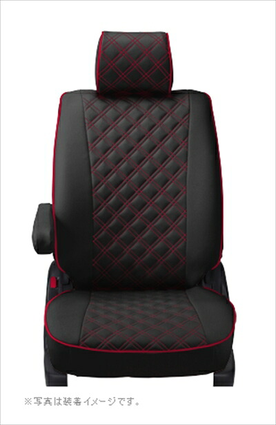 N BOX JF3/4 L/L･ターボ シートカバー キルティングタイプ ブラック×レッドステッチ
