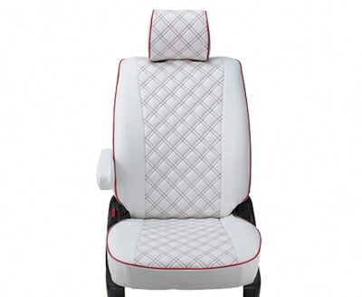 ムーブ/カスタム LA150/160S 後期 X シートカバー キルティングタイプ ホワイト×レッドステッチ