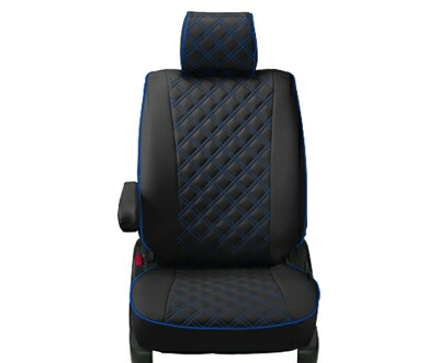 ムーブ/カスタム LA150/160S 後期 X シートカバー キルティングタイプ ブラック×ブルーステッチ