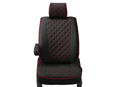 ヴォクシー MZRA90W / MZRA95W 7人 OPインテリアイルミ/シートBテーブル装備車 シートカバー キルティングタイプ ブラック&times;レッドステッチ｜Autostyle
