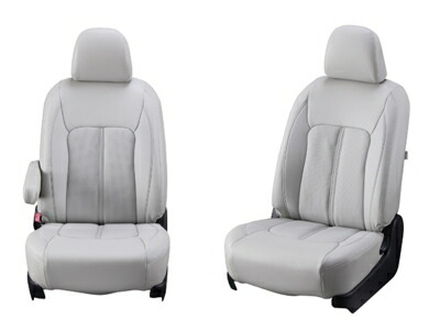 NV350キャラバン E26 (2021/11-) バン DX/EX シートカバー センターレザー ライトグレー
