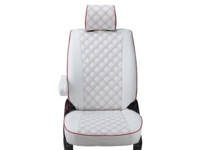 GU6 / GUD インプレッサ パワーシート未装備車 シートカバー キルティングタイプ ホワイト×レッドステッチ