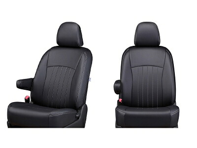 HC27 / HFC27 2019/8-2022/11 セレナ e-POWER FシートバックUSB電源ソケット無し シートカバー ライン ブラック × ホワイトステッチ