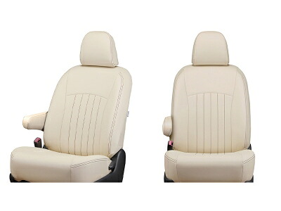 HC27 / HFC27 2018/3-2019/7 セレナ e-POWER FシートバックUSB電源ソケット無し シートカバー ライン アイボリー × ブラウンステッチ