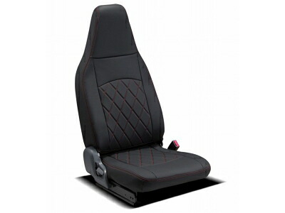 S500P / S510P ハイゼットトラック ジャンボ シートカバー ストロングレザー キルトタイプ ブラック×レッドステッチ