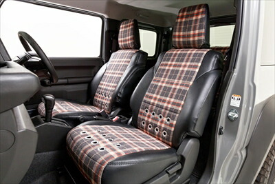 JB74W ジムニーシエラ little D シートカバー GRAY&times;CHECKERED｜Autostyle