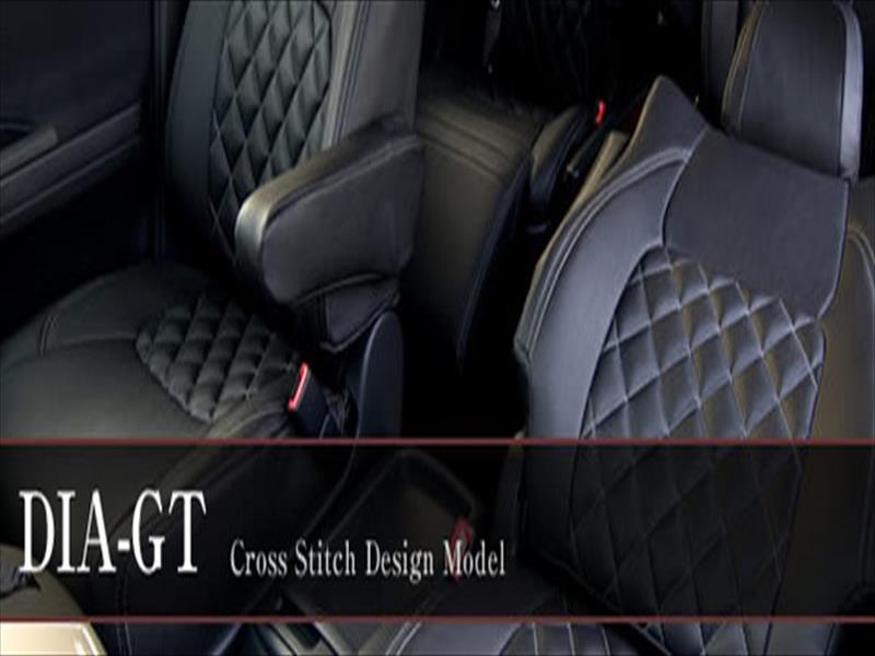 クラウン JZS155 3.0L ロイヤルサルーン シートカバー DIA-GT カラー：ブラック PVC （シルバーステッチ）