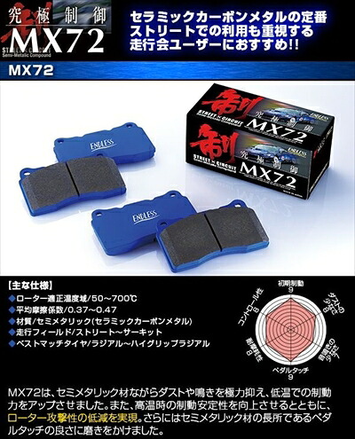 S2000 AP1/2 ブレーキパッド フロント/リアセット MX72