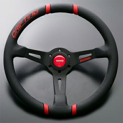 MOMO DRIFTING(モモ ドリフティング) 35Φ 85mm DEEP BKレザー/BKスポーク REDステッチ｜Autostyle 31,603円