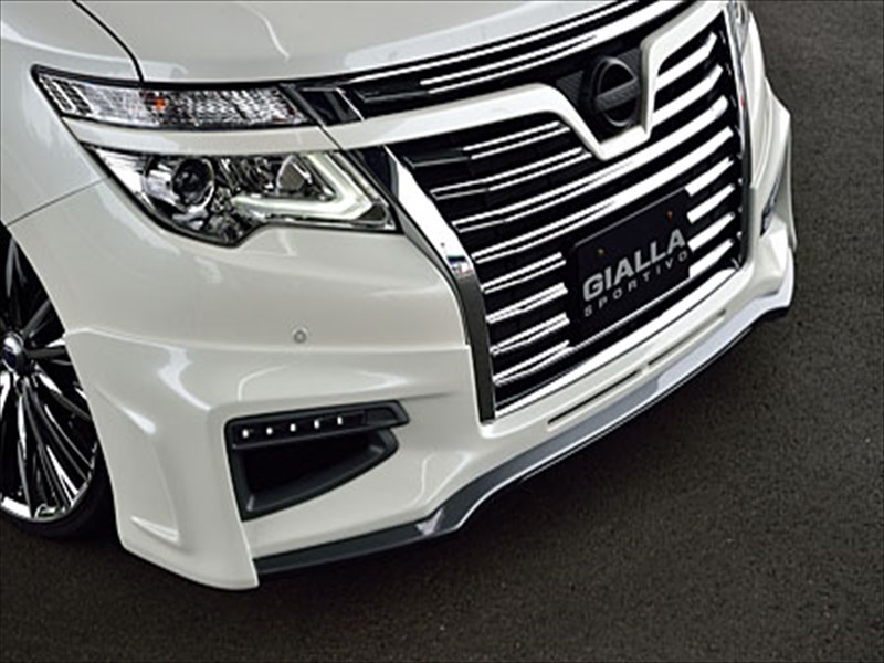 エルグランド E52 ハイウェイスター 後期 FRONT HALF SPOILER LEDデイタイムランプ仕様 塗装済み｜Autostyle