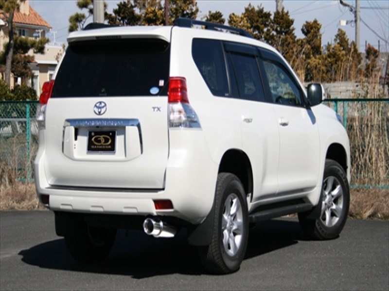 ランドクルーザープラド 150系 H24/11?H27/05 2.7L車 Vertex ステンレスマフラー 右シングル/サークルポリッシュテール
