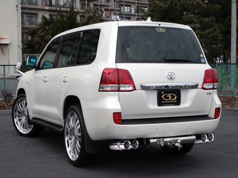ランドクルーザー 200系 前期 Vertex 4WD/SUV ステンレスマフラー P.B.S搭載 標準バンパー 左右4本出し サークルタイプ/ ポリッシュ 取付込