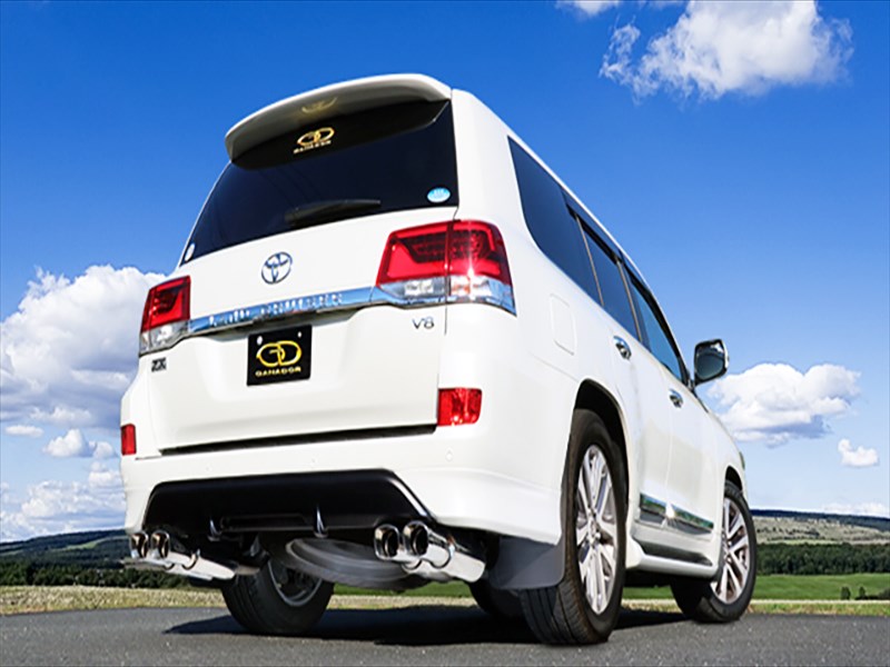 URJ202W ランドクルーザー 200系 H27/8～ 4.600cc Vertex 4WD/SUV ステンレスマフラー P.B.S搭載 純正リヤバンパースポイラー 左右4本出し スクエアタイプ/ポリッシュテール