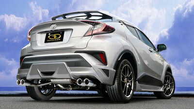 CHR 前期 NGX50 Vertex P.B.S搭載 左右ダブル出しマフラー TRD Aggressive Style エアロ装着車専用：ステンレステール 取付込