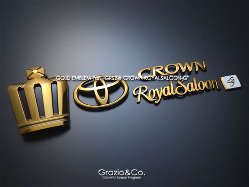 クラウン ロイヤル 21系 エンブレム リア3点SET ROYALSALOON ブラッシュドクローム|Autostyle