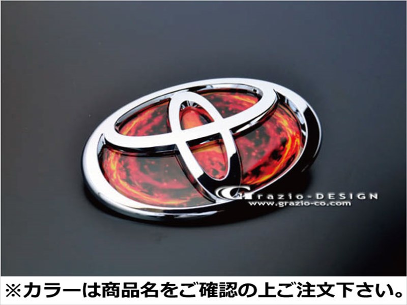 ハリアー 30系 ヒートレッドエンブレム VOLCANO W125 リア用Tマーク ゴールドクローム