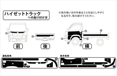 ハイゼットジャンボ S500P/S510P ハードカーゴ イージーデカール(ステッカー) 前期 -2021/11 ホワイト|Autostyle