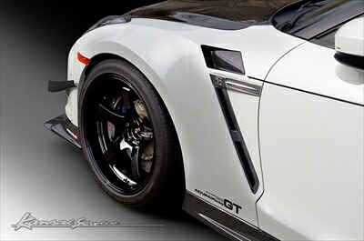 R35 GT-R フロントワイドフェンダー 年式：10/11～用 ：専用LEDウインカー オレンジ付 塗装取付込