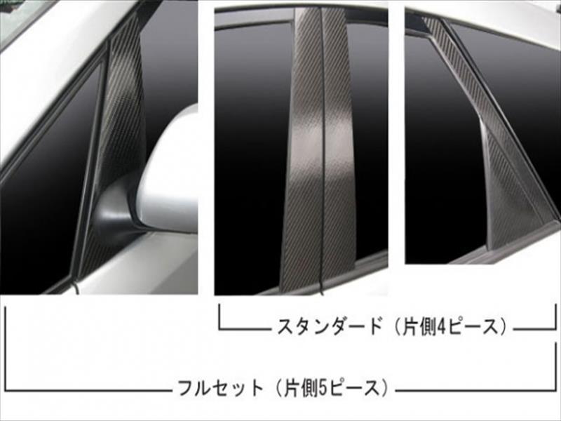 プリウス NHW20 (2003.9~2009.5) マジカルカーボン ピラーセット スタンダードセット 左右8ピース カラー:ガンメタ