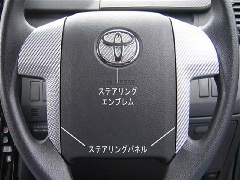 ヴォクシー ZRR70系 (2007.6～2010.03) マジカルカーボン ステアリングホイールスイッチパネル カラー：シルバー