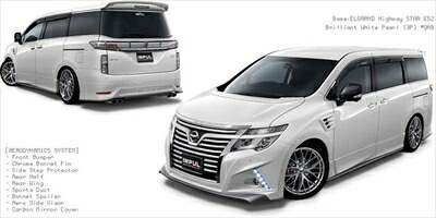 エルグランド E52 ハイウェイスター 後期 IMPULエアロダイナミクスシステム タイプA フロントバンパー（デイライト付属） 塗装済み
