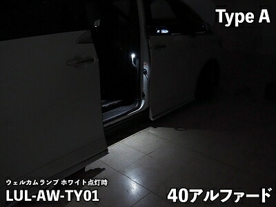 40 ヴェルファイア LEDIST(レディスト) LEDウェルカムランプタイプA LEDカラー：ホワイト｜Autostyle