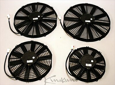 汎用 スパル薄型 (52mm) 電動ファン 12V 1個 外径367mm×382mm 回転方法 引き