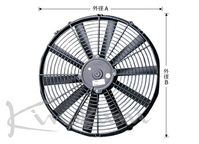 汎用 スパル薄型 (52mm) 電動ファン 12V 1個 外径400mm×414mm 回転方法 引き|Autostyle