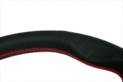 アテンザセダン GJ系 前期 （平成24年11月～平成28年8月）ケンスタイルオリジナルステアリング オールブラックレザー (レッドステッチ)｜Autostyle