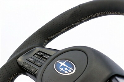 WRX STI VAB KENSTYLEオリジナルステアリング・スバル B-TYPE ナッパレザー シルバーステッチ