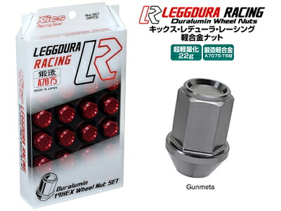 Kics レデューラ レーシング ナット セット (20pcs) M12×P1.25 ガンメタ