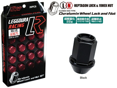 Kics レデューラ レーシング ロック&ナット セット (16pcs) M12×P1.25 ブラック