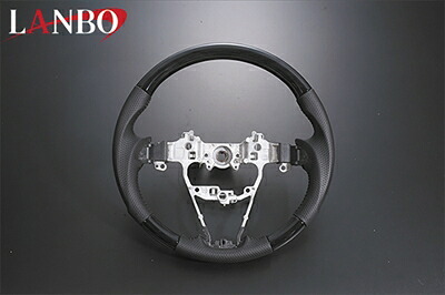 スペーシア MK53S LANBO オリジナルコンビステアリング ガングリップ 黒木目調
