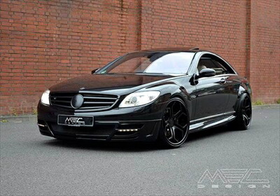 BENZ CL W216 MEC Design Front Heｌf Spoiler with mesh inset ＆ Lighting Set 2x2 Slim LED