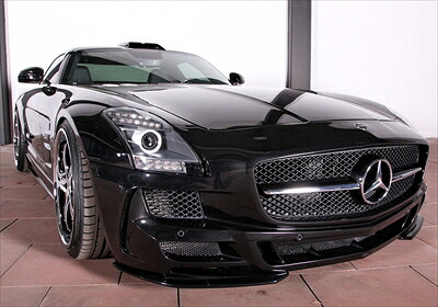 MEC Design BENZ SLS W/A197 2-Piece Front Lip in Carbon Finish 取付込