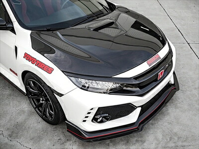 ホンダ シビック Fk8 JS Racing カーボンボンネット FK8 シビックタイプR J'S RACING カーボン+FRPエアロボンネット タイプ