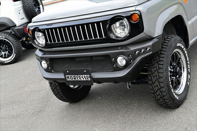 JB64W ジムニー フロントバンパー(ウォッシャーノズル対応) 素地+5連LED-KIT