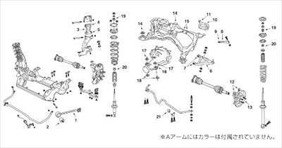 スカイラインクーペ HNR32 デフマウントブッシュキット 1台分セット ｢図15～18｣