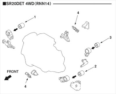 180SX RPS13 強化エンジンマウント フロント用右 ｢図1｣
