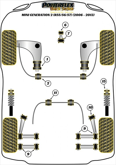 BMW Mini R55/R56/R57 GEN2 2006～2013 リア トレーリングアーム フロント ブッシュインサート (10) 9,915円