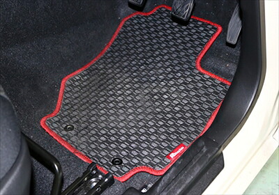 ジムニーJB64W RRP レーシングフロアーマット ラバータイプ レッド フロント2枚 MT用|Autostyle