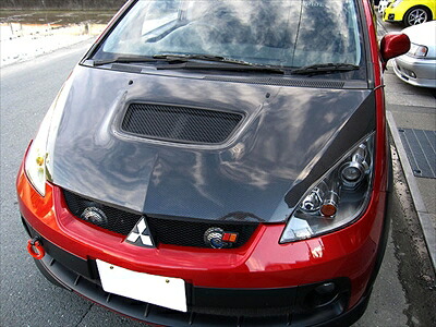 コルトバージョンR RRP ボンネット ウルトラ ライトフルカーボン 取付込