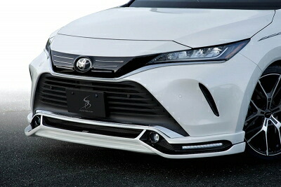 80 ハリアー フロントスポイラー（LED付） メーカー塗分塗装済（純正色×ブラック202） 取付