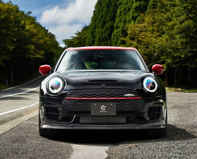 BMW MINI F54 JCW/JCW LCI フロントリップスポイラー カーボン PDC無し車 クリア塗装取付