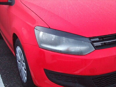 VW POLO 6R アイライン ブラックカーボン 平織り クリア塗装済