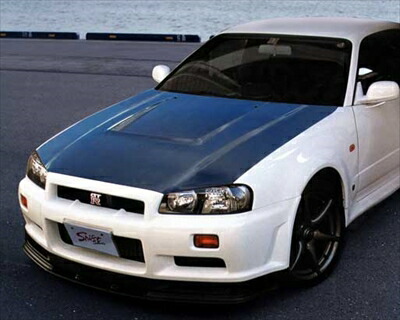 楽天市場】R34 スカイライン FRPボンネット Type2 全年式