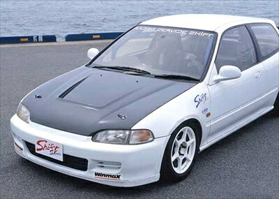 シビッククーペ EJ1 (93.02~96.01) シフトスポーツ エアロボンネット カーボン製 クリア塗装済|Autostyle