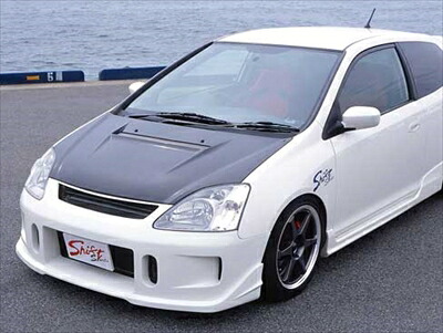 楽天市場】シビック EG6 エアロボンネット Type-S 表カーボン 裏