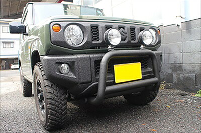 JB64W ジムニー ランプステー付きブルバー LINE-X塗装
